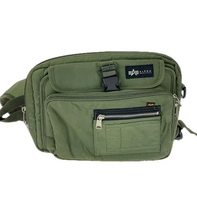 ALPHA Industries Militar Body Bag Caqui Verde Crossbody Sling Pack - Imagen 1 de 4