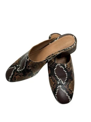 Zapatos planos Madewell Remi Mules de cuero de serpiente para mujer talla US 8,5 Foto 1 de 4