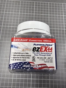 Platinum Tools 202044J ezEX-RJ45 ezEX44 conectores de cable de paso Cat5e/6/6A - Imagen 1 de 6