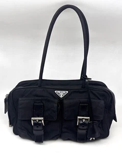 Auténtico bolso de mano Prada Pocono de nailon color negro - Imagen 1 de 15