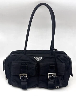 Auténtico bolso de mano Prada Pocono de nailon color negro Foto 1 de 4
