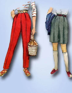 1950s Vintage Simplicity Pattern 1128 Uncut Little Girls Slacks & Shorts Size 8 - Picture 1 of 5