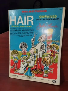 HAIR SHEET MUSIC SIMPLIFIED PIANO SOLO WORDS CHORDS JOHN LANE - Picture 1 of 1