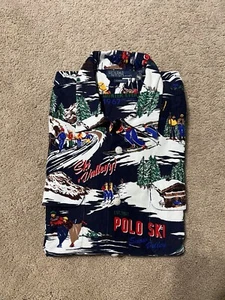 Polo Ralph Lauren mens size M Retro Ski Print Corduroy Button Up Shirt $198 NWT - Picture 1 of 10