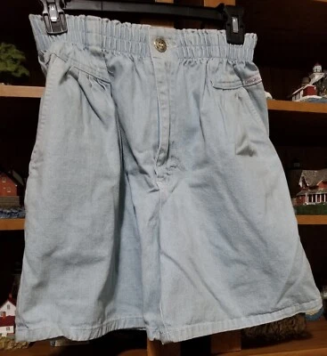 Pantalones Cortos Cherokee Vintage Talla 10 Azul Denim con 2 Bolsillos y Cintura Elástica--¡Usados! Foto 1 de 4