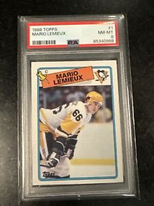1988 Topps #1 Mario Lemieux PSA 8 NM-MT Quantity Available Penguins NHL HOF