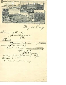 Rock Ledge,  Indian River, Fl-   Hotel Indian River Letterhead Order for Milk - Picture 1 of 1