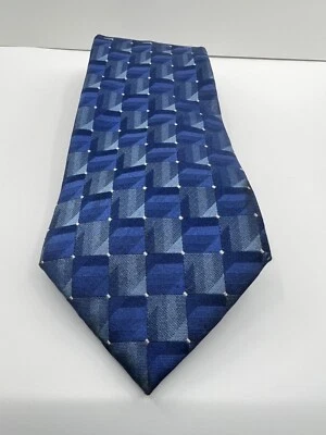 Квадраты для галстука Van Heusen синие 3,75 дюйма ширина x 60 дюймов длина стойкий к пятнам шелк ручной работы - Изображение 1 из 4