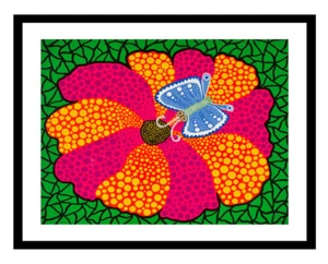 Yayoi Kusama - Summer and Butterfly, Giclee Print, Pop Art Flower Poster Decor - Picture 1 of 14