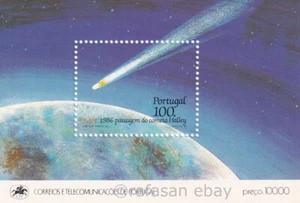 Portugal 1986 Yvert S/S #52 cometa Halley astrofilatelia montado en muy buen estado - Imagen 1 de 1
