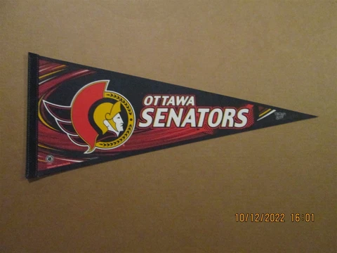 NHL Ottawa Senators Vintage Circa 1990's Edition 7 Team Logo Hockey Pennant Cover