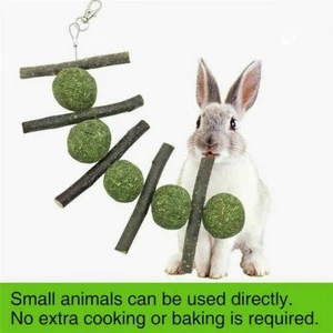 Pet Rabbit Teeth Grinding Toys Wood Tree Hanging Hamster Small Animal Cookie - Picture 1 of 7