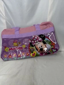 Disney Duffle Tote Minnie Luggage Carry On Large Kids Bag Pink Purple ROOMY! - Picture 1 of 8