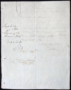 1825 Andrés de Santa Cruz generale boliviano lettera firmata a mano - Foto 1 di 5