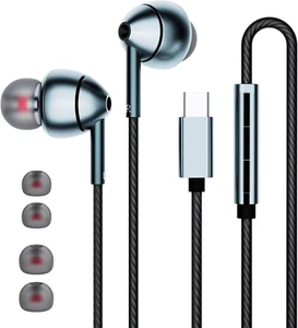 USB C Headphones for Samsung Galaxy S24 S23 FE S22 S21 S20 A53 A54 Wired Earbuds - Picture 1 of 12