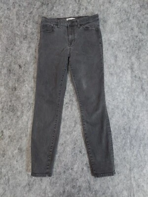 Jeans Madewell Feminino 30 Preto Cinza Cintura Alta Skinny Stretch Denim Tornozelo - Imagem 1 de 4
