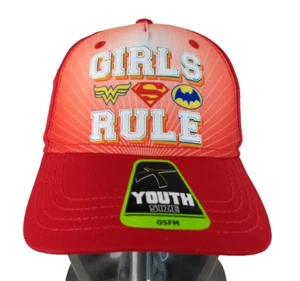 GIRLS RULE DC SUPER HERO YOUTH ADJUSTABLE SNAPBACK BASEBALL HAT/CAP WONDER WOMAN - Picture 1 of 12