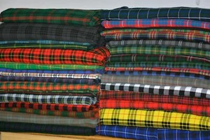 Scottish Multi Tartan Fabrics Plaid 5 Yard 16Oz Weight available in 30 + Colors - Picture 1 of 59