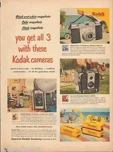 1954 Kodak Cameras Original Vintage Print Ad - Picture 1 of 1