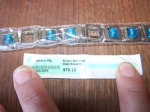 Manuel Zed, Italian Designer Beautiful Blue Spinning Bead Bracelet MSRP $75.12 - Picture 1 of 3