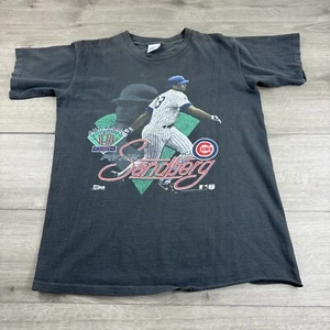 Vintage Chicago Cubs Ryne Sandberg T- Shirt L 90s Single Stitch Salem - Picture 1 of 15