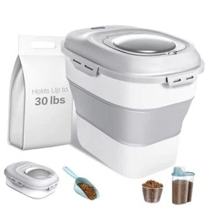  Dog Food Storage Container - Up to 30Lbs Collapsible Dog Food 30lbs Grey - Picture 1 of 7