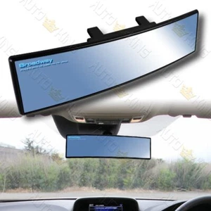 UNIVERSAL CONVEX 300MM WIDE BROADWAY BLUE TINT INTERIOR CLIP ON REAR VIEW MIRROR - Picture 1 of 5