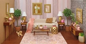 🧭set LR moderno metà secolo CAFFÈ, 2 LATI, TAVOLI SALA E CONSOLLE TV per BARBIE - Foto 1 di 14
