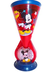 Walt Disney Store Mickey Mouse Spinning Glitter Water Snow Globe Red Sippy Cup - Picture 1 of 5
