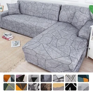 Elastic Sofa Covers Stretch Sectional Corner Couch Cover Universal Slipcovers - Picture 1 of 28