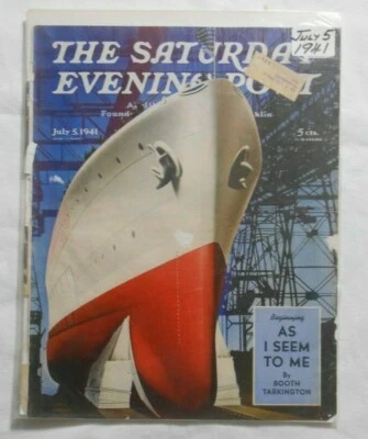 Saturday Evening Post Cover Only July 5 1941 Arthur C Radelbaugh P10 Foto 1 de 3