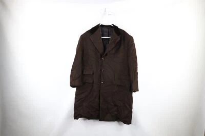 Винтажный 50-х Dover портной мужской XL бархат воротник тяжелый шерсти куртка коричневый США - Изображение 1 из 4