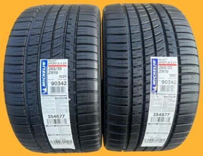 Set of 2 NEW 285/35ZR19 103Y Michelin Pilot Sport A/S3+ All Season 3 Plus Tires - Image 1 of 4