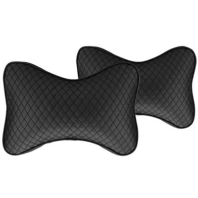 Car Seat Pillows Head Neck Rest Cushion Leather Cotton Comfortable Accessories - Image 1 of 4