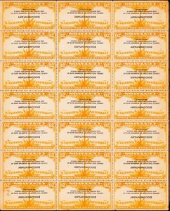 Philippines Documentary Sheet o f 21, 20¢ Interleave Tissue Stuck To Back - Picture 1 of 3