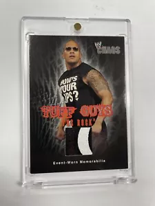 2004 Fleer WWE Chaos Early THE ROCK Tuff Guys Match Worn Shirt 2 Color Patch  - Picture 1 of 2