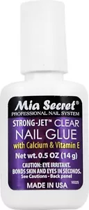 Mia Secret Strong Jet Clear Nail Glue w/ Calcium & Vitamin E 0.5 oz - Picture 1 of 9