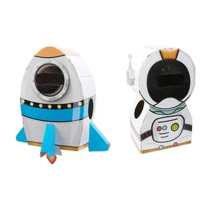 Astronaut Rocket wearing Cardboard Box Model Fun Space Birthday Decoration - Picture 1 of 12