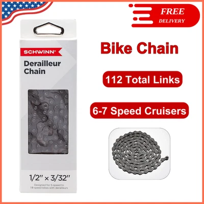 Cadena Bicicleta 1/2" X 3/32" Cadena Desviador 112 Eslabones Total para Bicicletas Desviador Foto 1 de 4