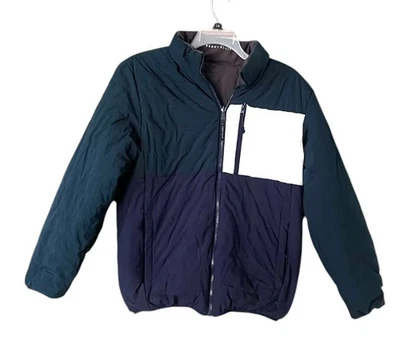 Men’s Perry Ellis Reversible 80s Style Color Block Puffer Jacket/Small - Image 1 of 4
