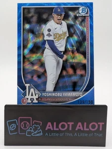 Bowman 2025 cromo YOSHINOBU YAMAMOTO refractor de onda azul/150 coincidencia de colores #76  - Imagen 1 de 5