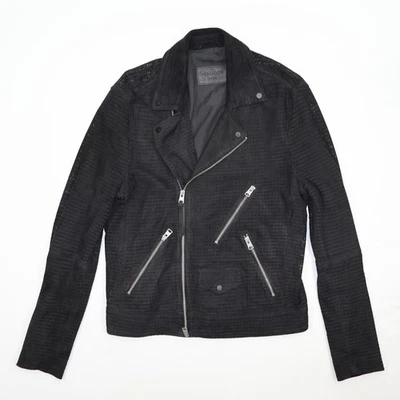 Chaqueta de motociclista de gamuza All Saints para hombre talla mediana ajustada Miller Biker All Saints Foto 1 de 4