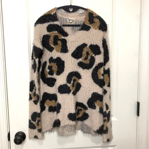Suéter Show Me Your Mumu Suave XS Vail Leopardo Tejido Difuso Suave Pullover - Imagen 1 de 10