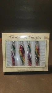 Vintage Weihnachten Klassiker Glas Ornamente Spirale Eiszapfen handverziert Rumänien - Bild 1 von 5