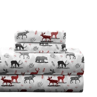 Juego de sábanas de franela de algodón 180 GSM doble XL, crema, bolsillos profundos, preencogido Foto 1 de 4