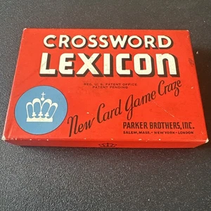 Vtg 1937 Parker Brothers CROSSWORD LEXICON Card Game Original Box Complete - Picture 1 of 3