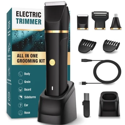 HOUPOO Manscape Body Trimmer Men 3 in 1, Pubic & Ball Trimmer Man IPX7 Waterproof,