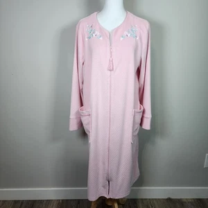 Vintage Penman Fleece Robe Zip Front Pockets  Nightgown Nightie Sleepwear Large  - Bild 1 von 17