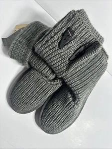 Bearpaw Knit Tall Womens Size 6 Gray Classic Outdoor Fashion Winter Boots - Picture 1 of 11