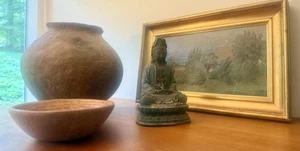 Ancient Pre Columbian Anasazi Hohokam Red on Buff Pottery Bowl  700 AD Arizona - Picture 1 of 18